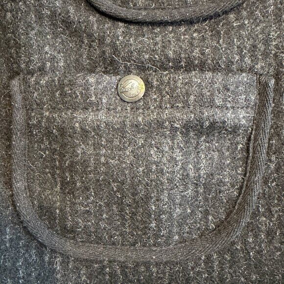 Vintage WOOLRICH Full-zip Wool Utility Pinstripe Gray Vest Large - Picture 5 of 11